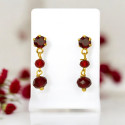 Stylish Gold Plated 2 Step Crystal Drop Earrings