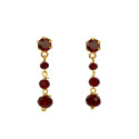 Stylish Gold Plated 3 Step Crystal Drop Earrings