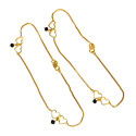 Micro Gold Plated Two Tone Thin Hearts Anklets Payal