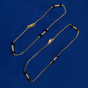 Gold Plated Black Crystal Designer Chain Anklets Payal
