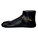Gold Plated Black Crystal Designer Chain Anklets Payal