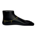 Gold Plated Black Crystal Hanging Box Chain Anklets