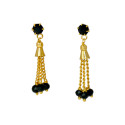 Stylish Black crystal chain tassels drop earrings