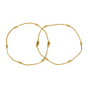 Cylindrical Design Delicate Gold Plated Anklets