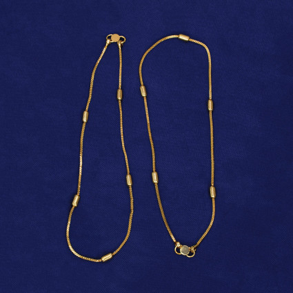 Cylindrical Design Delicate Gold Plated Anklets
