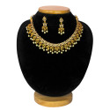 Elegant Multi Colour Stone Pearl Hanging Necklace Set