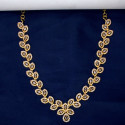 Alluring Gold Plated CZ Leaf Necklace