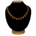 Graceful Gold Plated Round Semi-Precious Stone Necklace