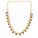 Graceful Gold Plated Round Semi-Precious Stone Necklace