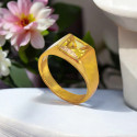 Yellow Sapphire Gold Plated Gent's Finger Ring