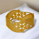 Elegant Floral Premium Gold Plated Broad Bridal Bangle