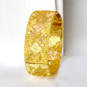 Charming Floral Premium Gold Plated Bridal Screw Bangle
