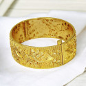 Charming Floral Premium Gold Plated Bridal Screw Bangle