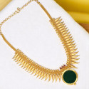 Kerala Gold Plated Mullamottu Enamel Pendant Necklace