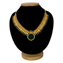 Kerala Gold Plated Mullamottu Enamel Pendant Necklace