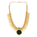 Kerala Gold Plated Mullamottu Enamel Pendant Necklace