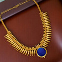 Kerala Gold Plated Mullamottu Enamel Pendant Necklace