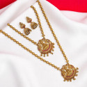 Traditional Matte Gold Plated Lakshmi Bridal Jewellery Set