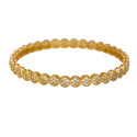 Trendy Round Floral Design White CZ Bangle