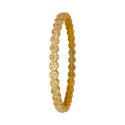 Trendy Round Floral Design White CZ Bangle