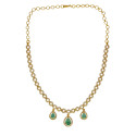 Round Cubic Zirconia Necklace with Emerald Stones