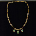 Stunning Green Teardrop Dangling CZ Necklace