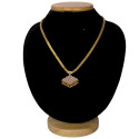 Stylish Gold Plated Semi-Precious Stone Adial Necklace