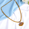 Stylish Gold Plated Semi-Precious Stone Adial Necklace