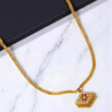 Stylish Gold Plated Semi-Precious Stone Adial Necklace