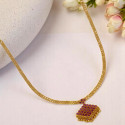 Stylish Gold Plated Semi-Precious Stone Adial Necklace