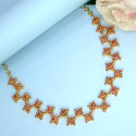Trendy Gold Plated Stone Necklace