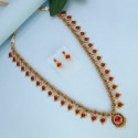 Antique Matte Imitation Palakka Long Chain Set