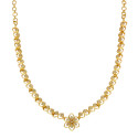 Elegant Gold Plated Leaves Design Stone Necklace