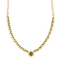 Elegant Gold Plated Leaves Design Stone Necklace