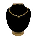 Elegant Gold Plated Leaves Design Stone Necklace