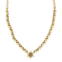 Elegant Gold Plated Leaves Design Stone Necklace