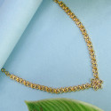 Elegant Gold Plated Leaves Design Stone Necklace