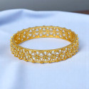 Party Wear Gold Plated Floral Stone Bangle For Women