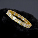 Splendid Gold Plated CZ Floral Stone Bangle