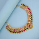 Bridal jewelry featuring a classic Nagapadam design in one gram gold