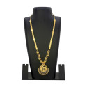 Gold Plated Blue Sapphire Peacock Pendant Long Chain