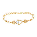 Elegant Gold Plated Hearts Cubic Zirconia Bracelet