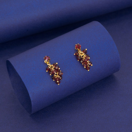 Trendy Gold Plated Crystal Drop Earrings