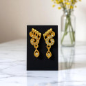 Stylish American Daimond Gold Plated Peacock Ear Studs