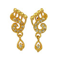 Stylish American Daimond Gold Plated Peacock Ear Studs