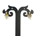 Elegant Gold Plated Crystal Cluster Hanging Earrings