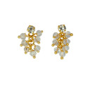 Elegant Gold Plated Crystal Cluster Hanging Earrings