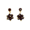 Small Gold Plated Fashion Maroon Crystal Drop Earrings