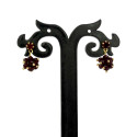 Small Gold Plated Fashion Maroon Crystal Drop Earrings