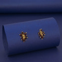 Elegant Gold Plated Crystal Cluster Hanging Earrings